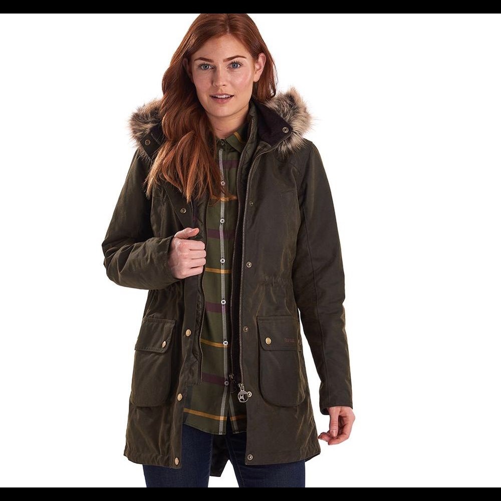 Barbour Thrunton in Olive Coat UK10(US6)